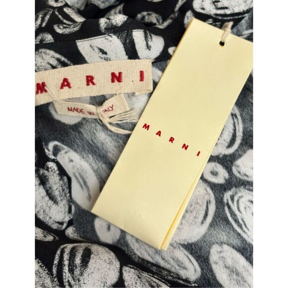 Marni blooming envers midi shirt dress in black & white NWT Size 38/ US 2 - Picture 9 of 12